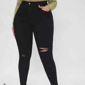 2x Shein stretch jeans distressed